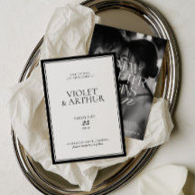 Modern Minimalistische Zwart-Wit Foto Save The Dat