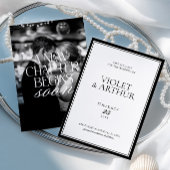 Modern Minimalistische Zwart-Wit Foto Save The Dat Date