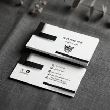 Modern Minimalistische Zwart-Wit Logo Visitekaartj