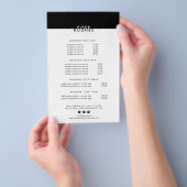 Modern Minimalistische Zwart-Wit Prijslijst/Dienst Flyer (Hand)