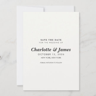 Modern minimalistische zwart-wit save the date