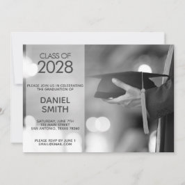Modern Minimalistische Zwarte en Witte Foto Afstud Kaart