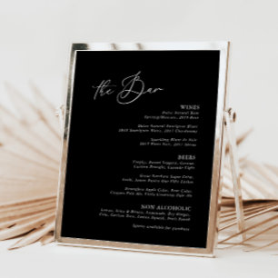 Modern Minimalistische Zwarte Trouwbarmenu