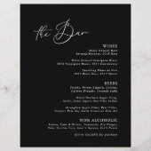 Modern Minimalistische Zwarte Trouwbarmenu (Voorkant)