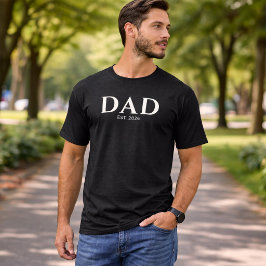 Modern Minimalistische Zwarte Vader Geword T-shirt