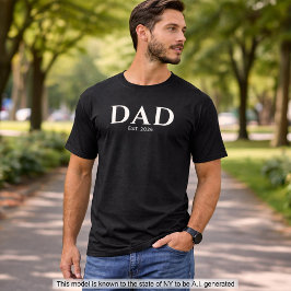 Modern Minimalistische Zwarte Vader Geword T-shirt