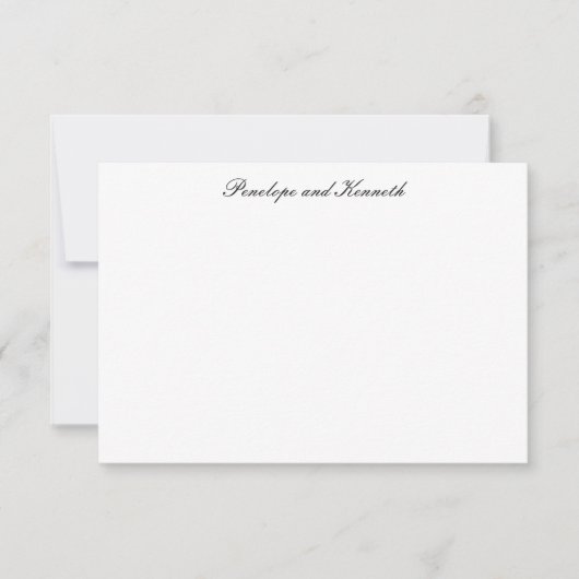 Modern minimalistische zwarte witte formele script bedankkaart (Voorkant)