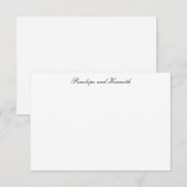 Modern minimalistische zwarte witte formele script bedankkaart (Voorkant / Achterkant)