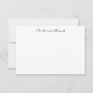 Modern minimalistische zwarte witte formele script bedankkaart