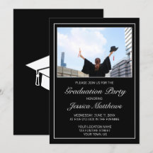 Modern Minimalistische Zwarte Witte Foto Afstudeer