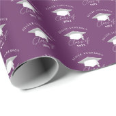 Modern minimum elegant purple class of graduation cadeaupapier (Rol Hoek)