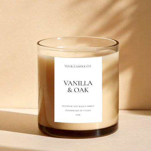 Modern minimumaantal kaarsen voedselcontainer etiket