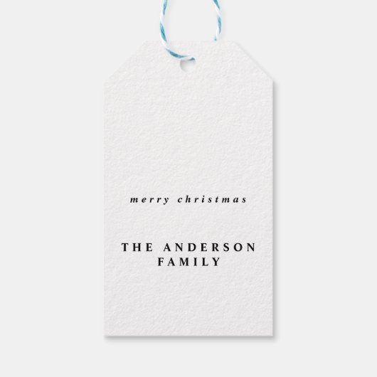 modern minimumjaar om de kerstboom te herinneren cadeaulabel (Achterkant)