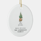 modern minimumjaar om de kerstboom te herinneren keramisch ornament (Rechts)