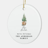 modern minimumjaar om de kerstboom te herinneren keramisch ornament (Links)