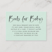 Modern Mint Baby shower Boek Aanvraag Informatiekaartje (Voorkant)
