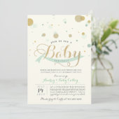 Modern Mint Baby Sprinkle Baby shower Kaart (Staand voorkant)