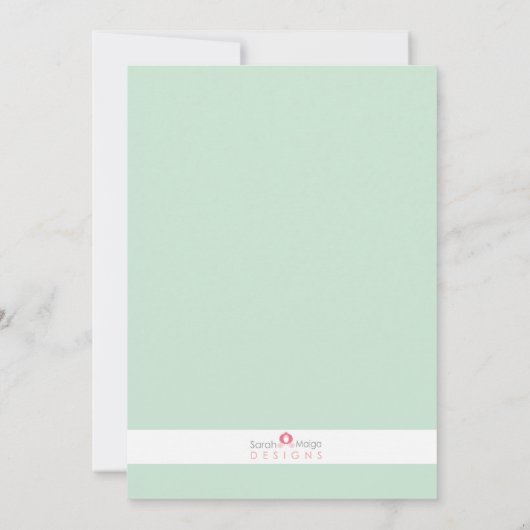 Modern Mint Baby Sprinkle Baby shower Kaart (Achterkant)