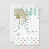 MODERN MINT BISQUE STIPPEN EN STRIPEN RSVP KAARTJE (Voorkant)