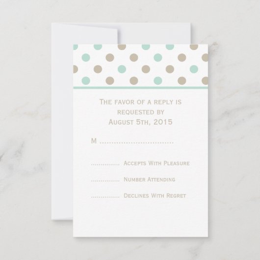 MODERN MINT BISQUE STIPPEN EN STRIPEN RSVP KAARTJE (Achterkant)