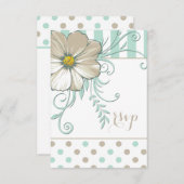 MODERN MINT BISQUE STIPPEN EN STRIPEN RSVP KAARTJE (Voorkant / Achterkant)