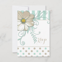 MODERN MINT BISQUE STIPPEN EN STRIPEN RSVP KAARTJE