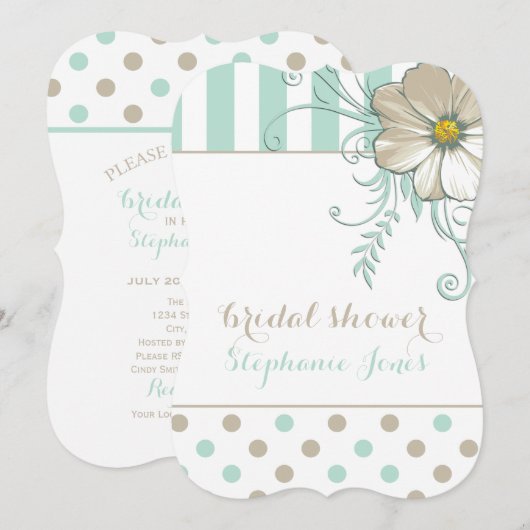 MODERN MINT BISQUE STIPPEN EN STRIPEN Vrijgezellen Kaart (Voorkant / Achterkant)