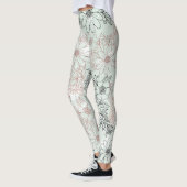 Modern Mint Black Roos Gold Floral Marble Leggings (Links)