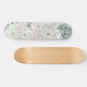 Modern Mint Black Roos Gold Floral Marble Persoonlijk Skateboard (Horizontaal)