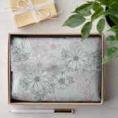 Modern Mint Black Roos Gold Floral Marble Tissuepapier (Geschenk)