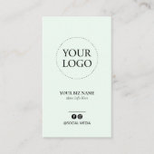 Modern Mint Business Logo Cadeaubon Visitekaartje (Voorkant)
