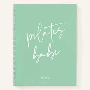 Modern Mint Calligraphy Workout Gym Pilates Babe Notitieboek
