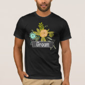 Modern Mint Chalkboard Groom Wedding T-shirt (Voorkant)