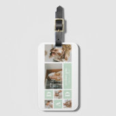 Modern Mint Collage Foto Pap Beste Gift Bagagelabel (Voorkant (verticaal))