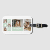 Modern Mint Collage Foto Pap Beste Gift Bagagelabel (Voorkant (horizontaal))