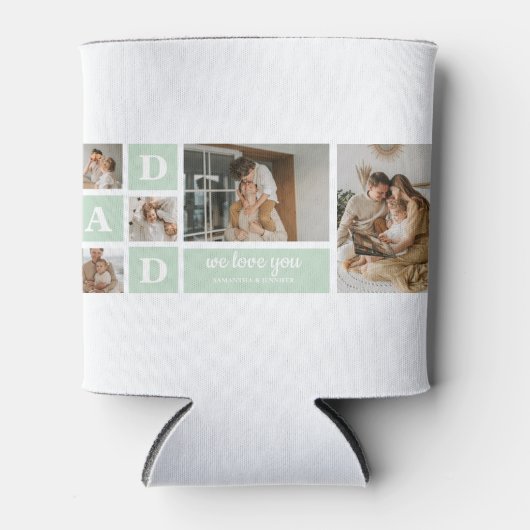 Modern Mint Collage Foto Pap Beste Gift Blikjeskoeler (Voorkant)