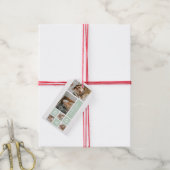 Modern Mint Collage Foto Pap Beste Gift Cadeaulabel (Met Touw)