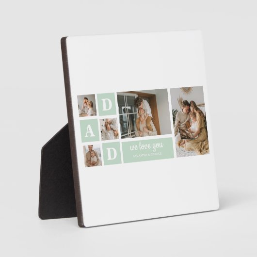 Modern Mint Collage Foto Pap Beste Gift Fotoplaat (Voorkant)