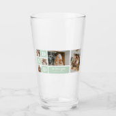 Modern Mint Collage Foto Pap Beste Gift Glas (Voorkant)