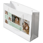 Modern Mint Collage Foto Pap Beste Gift Groot Cadeauzakje (Voorkant Gekanteld)