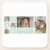 Modern Mint Collage Foto Pap Beste Gift Kartonnen Onderzetters (Voorkant)