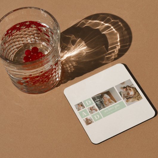 Modern Mint Collage Foto Pap Beste Gift Kartonnen Onderzetters