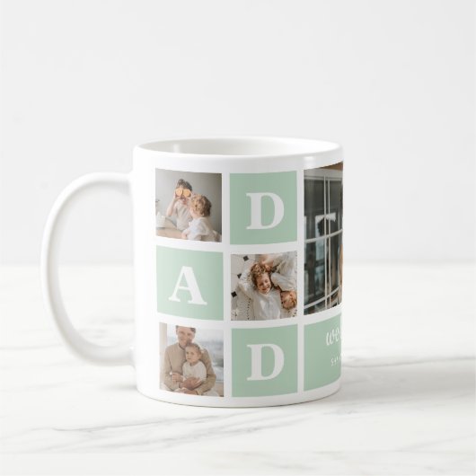 Modern Mint Collage Foto Pap Beste Gift Koffiemok (Links)
