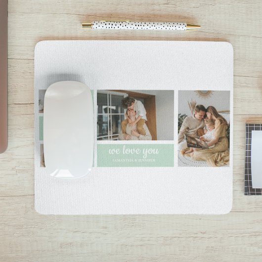 Modern Mint Collage Foto Pap Beste Gift Muismat