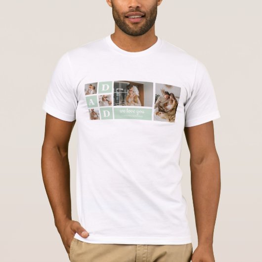 Modern Mint Collage Foto Pap Beste Gift T-shirt (Voorkant)