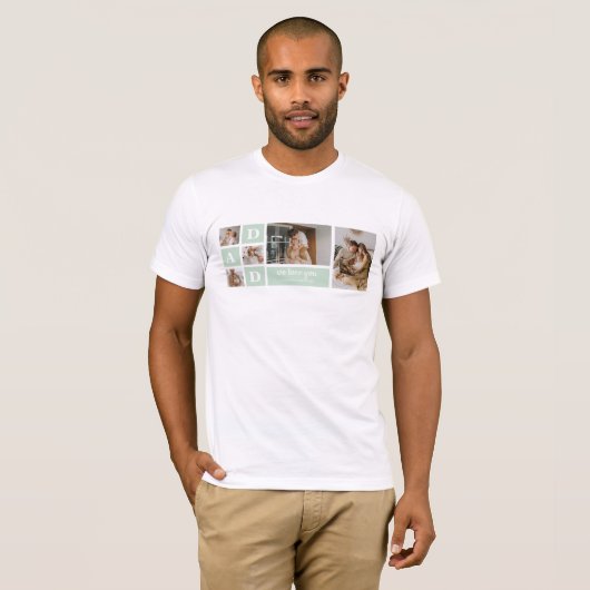Modern Mint Collage Foto Pap Beste Gift T-shirt (Voorkant volledig)