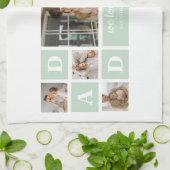 Modern Mint Collage Foto Pap Beste Gift Theedoek (Gevouwen)