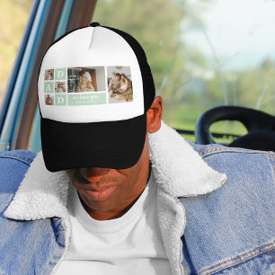 Modern Mint Collage Foto Pap Beste Gift Trucker Pet