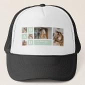 Modern Mint Collage Foto Pap Beste Gift Trucker Pet (Voorkant)