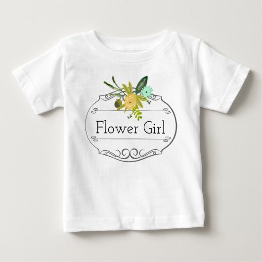 Modern Mint Damask Bloemenmeisje Wedding T-shirts (Voorkant)